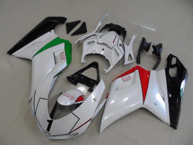 Ducati 848 1098 1198 07-14 - Blanco Perla con Italy Flag