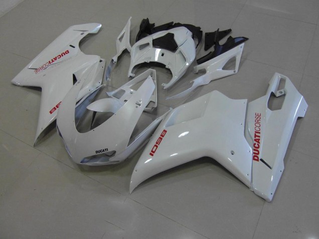 Ducati 848 1098 1198 07-14 - Blanco Perla con Rojo Calcomanías